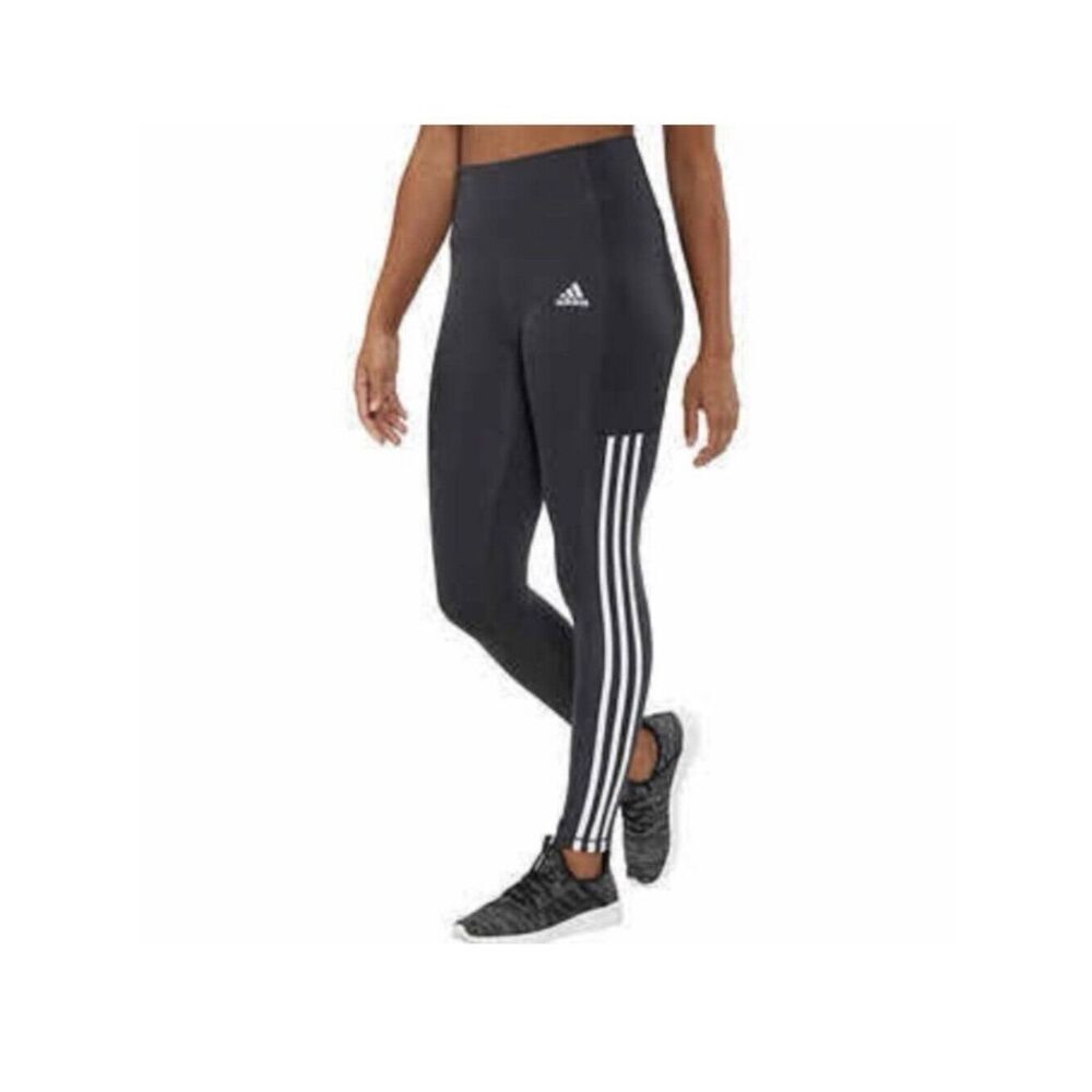 adidas New womens gray white side stripe climalite ankle skinny pants Large